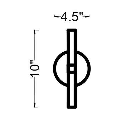 Silas LED Wall Light - line drawing.