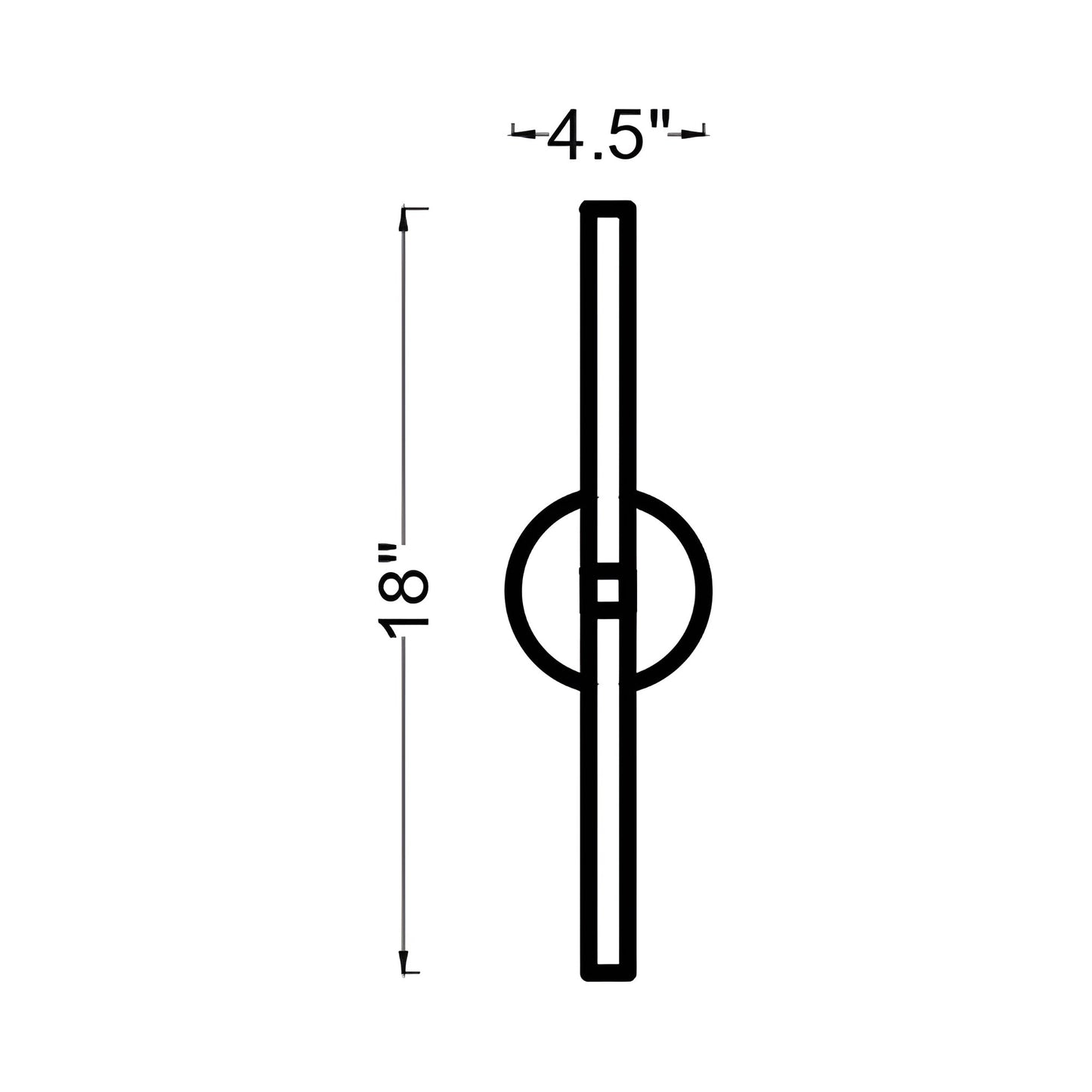 Silas LED Wall Light - line drawing.