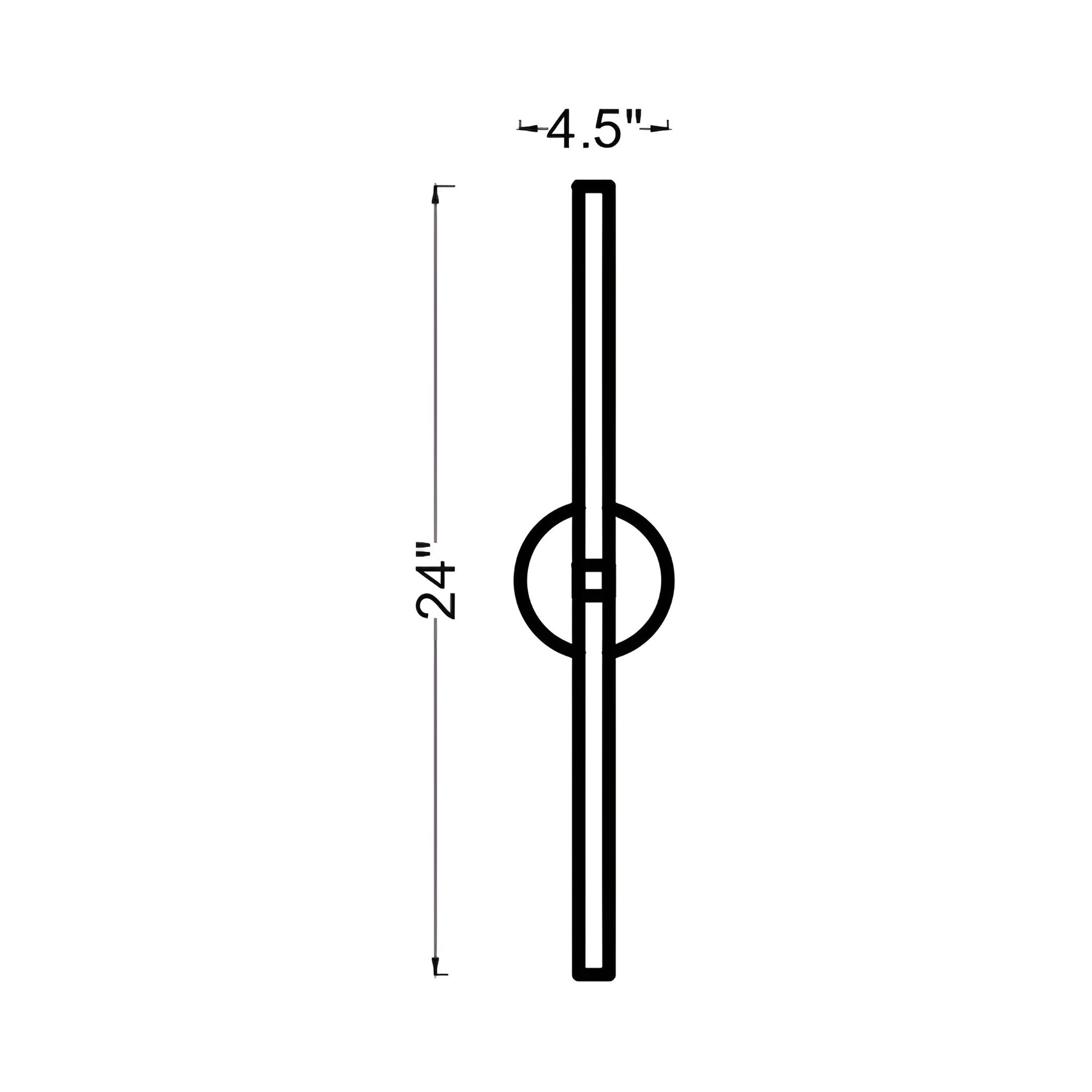 Silas LED Wall Light - line drawing.