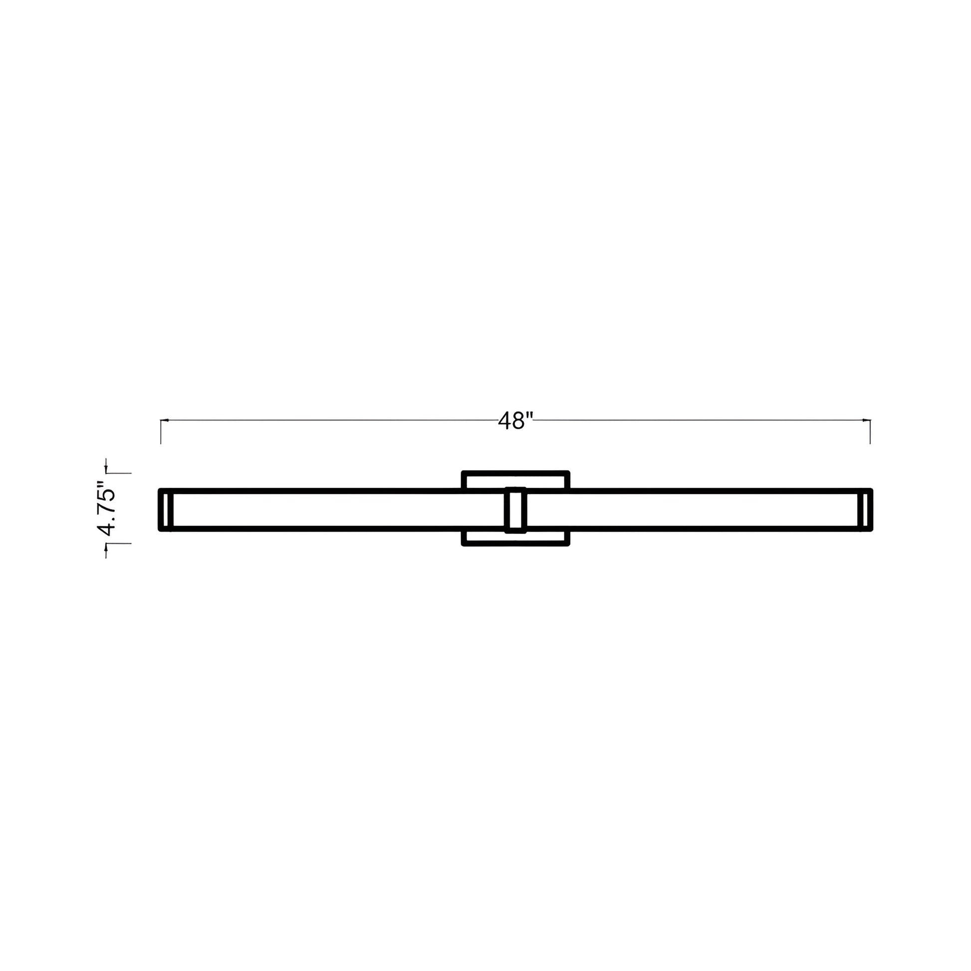Syden LED Bath Wall Light - line drawing.