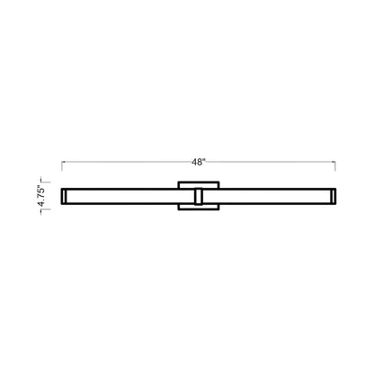 Syden LED Bath Wall Light - line drawing.