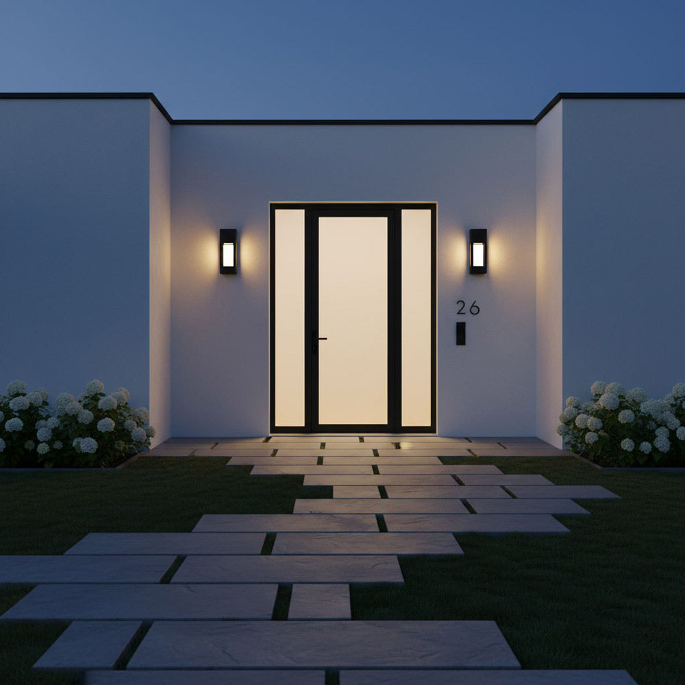 Testa Outdoor LED Wall Light in Outside Area.