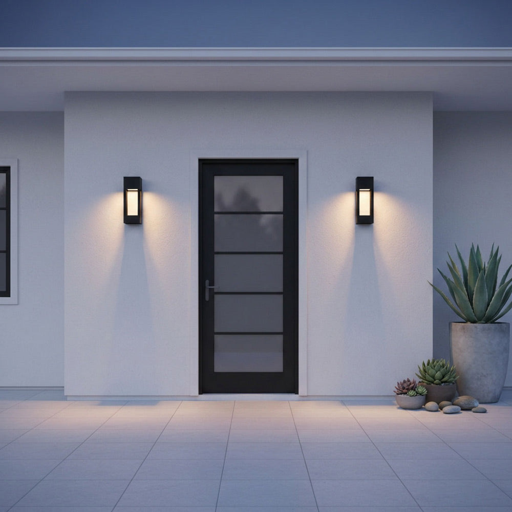 Testa Outdoor LED Wall Light in Outside Area.