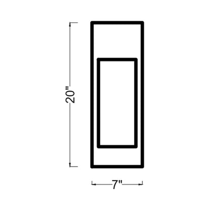 Testa Outdoor LED Wall Light - line drawing.