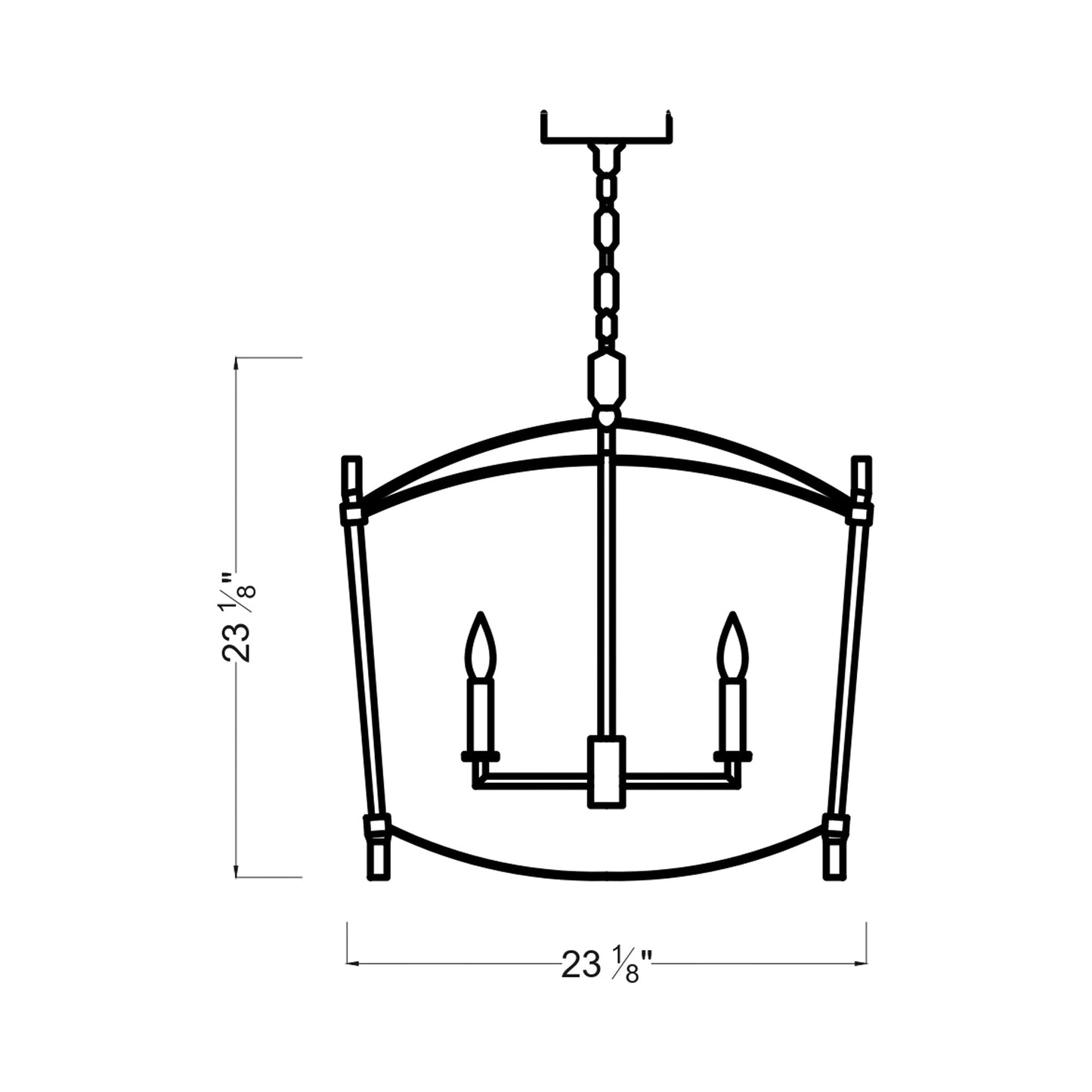 Thayer Chandelier - line drawing.