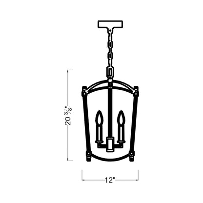 Thayer Pendant Light - line drawing.