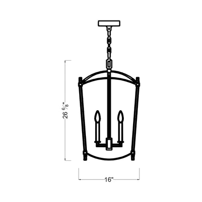 Thayer Pendant Light - line drawing.