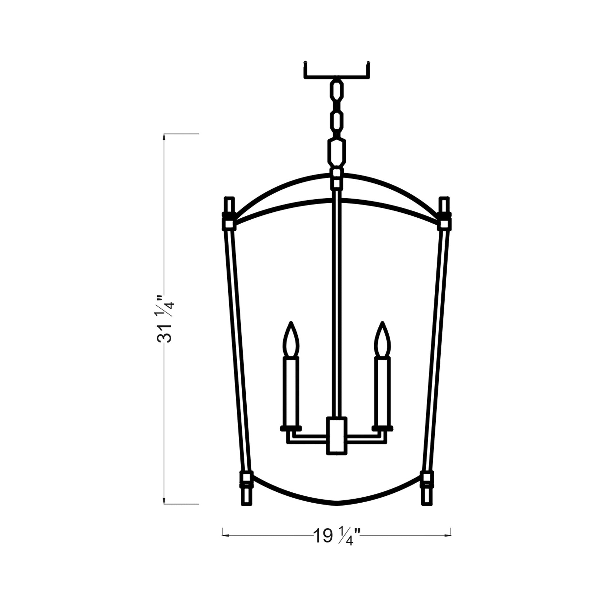 Thayer Pendant Light - line drawing.