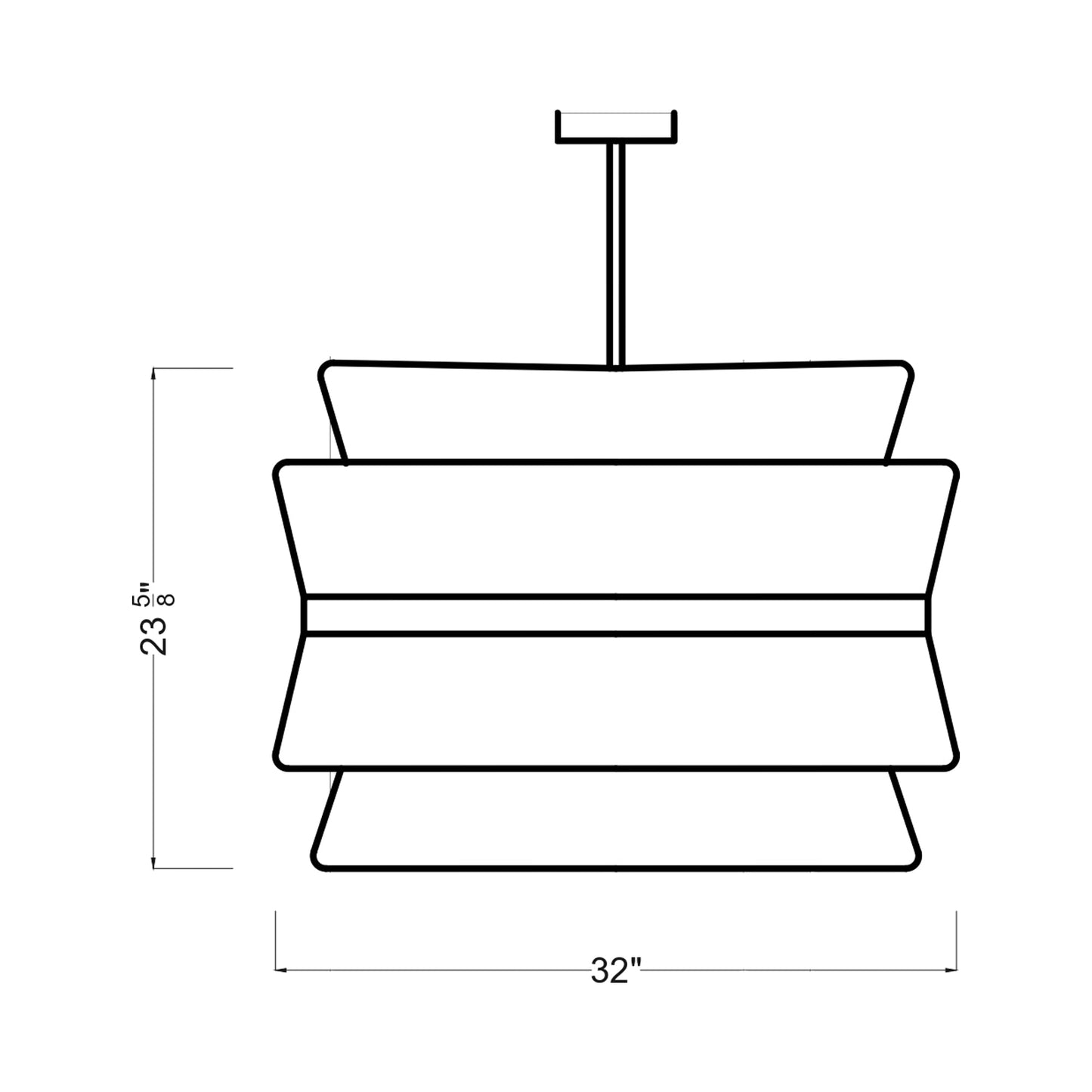 Thurlo Pendant Light - line drawing.