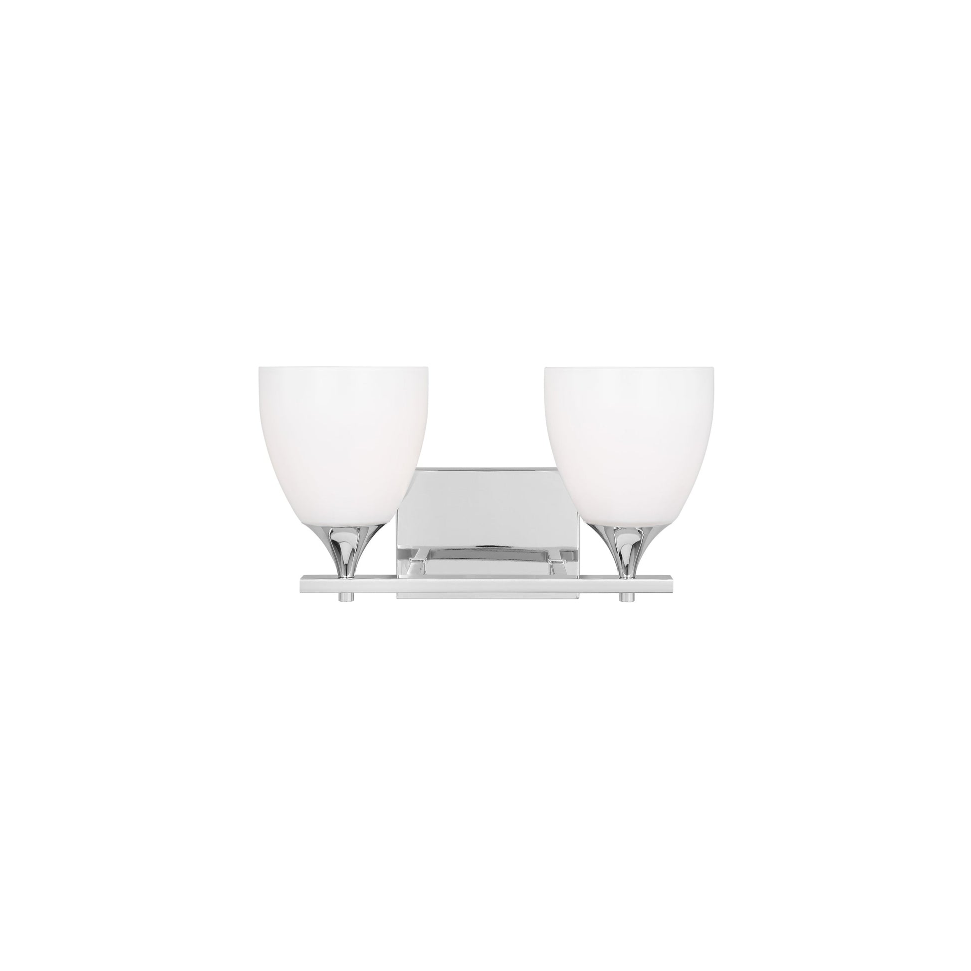 Toffino Bath Vanity Light in Chrome (2-Light/Milk Glass).