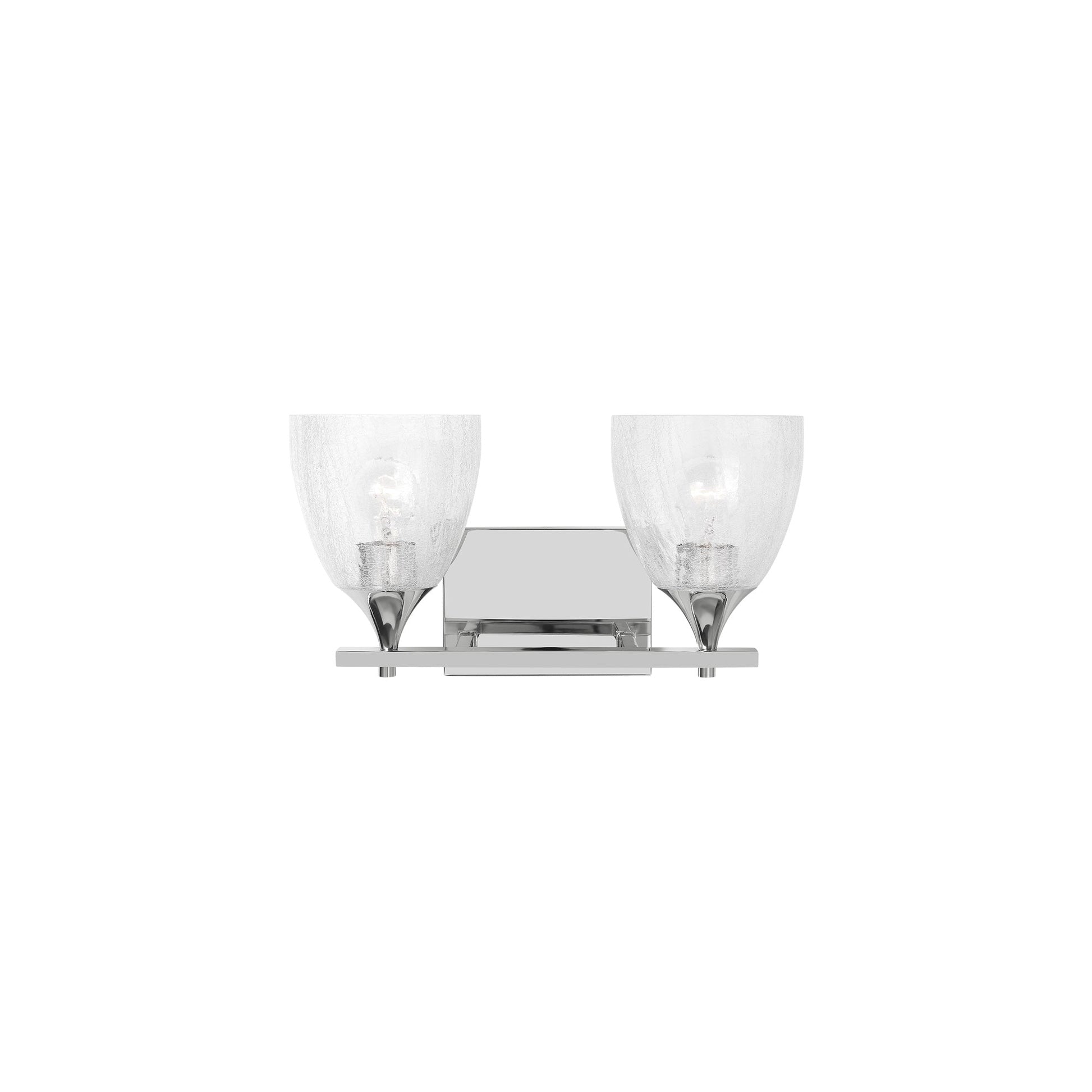 Toffino Bath Vanity Light in Chrome (2-Light/Clear Crackle Glass).