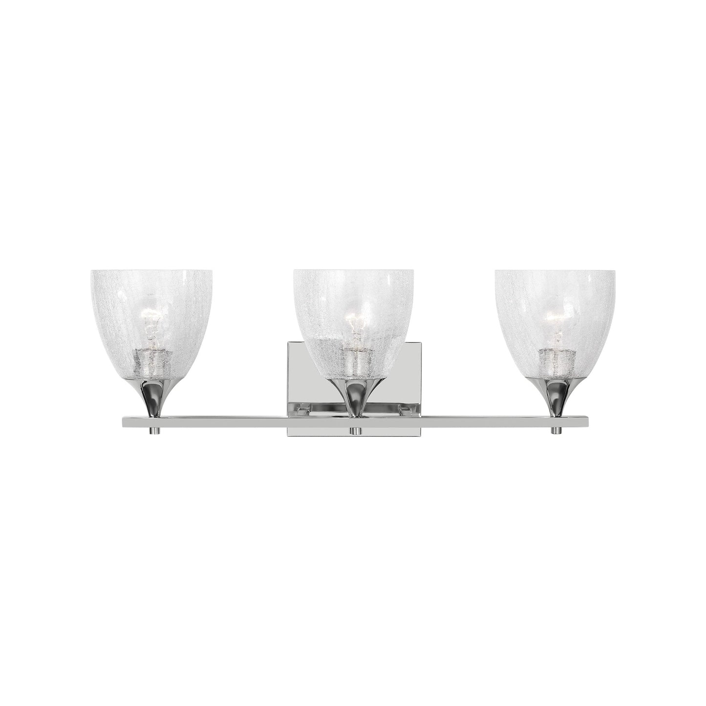 Toffino Bath Vanity Light in Chrome (3-Light/Clear Crackle Glass).