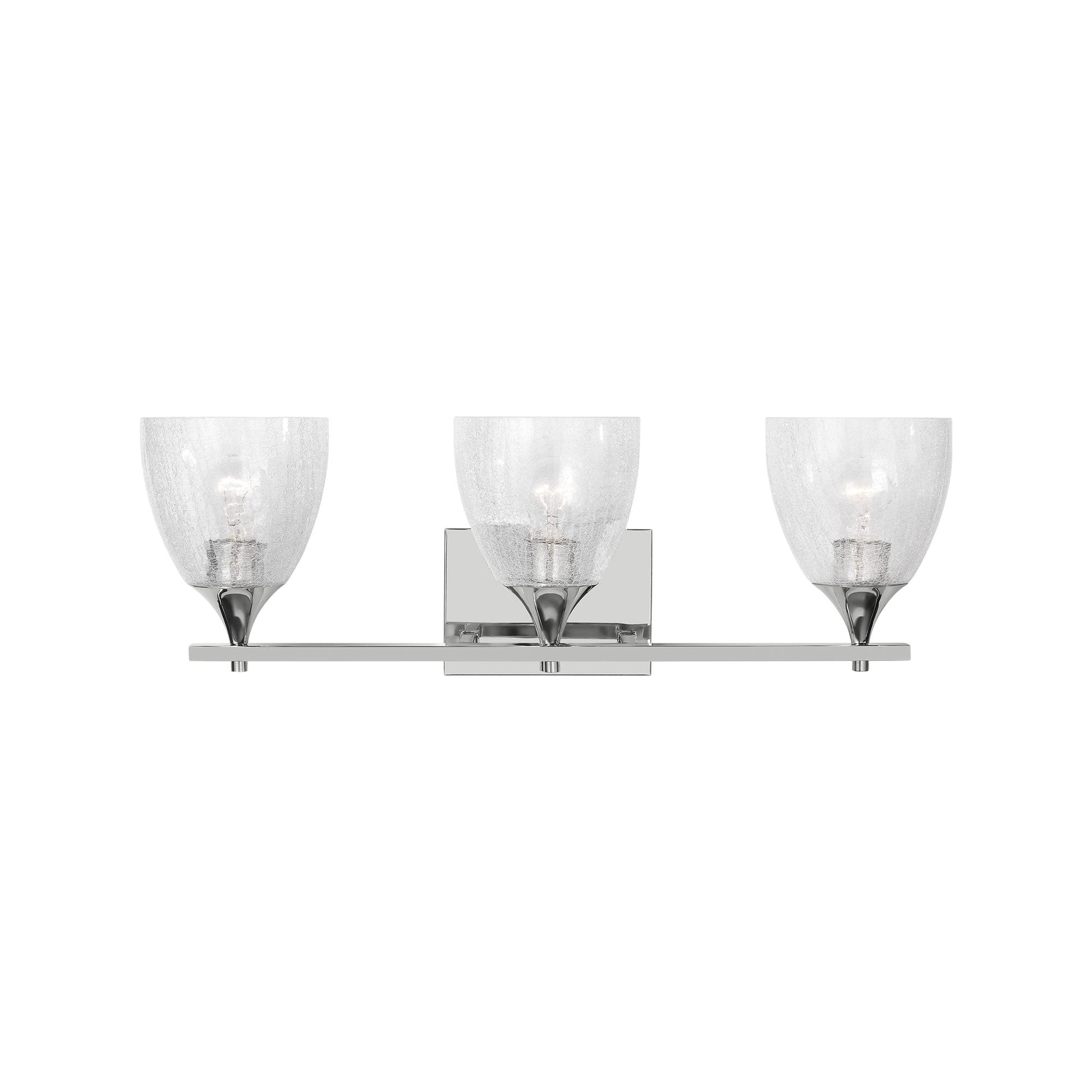 Toffino Bath Vanity Light in Chrome (3-Light/Clear Crackle Glass).