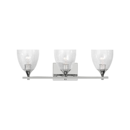Toffino Bath Vanity Light in Chrome (3-Light/Clear Crackle Glass).