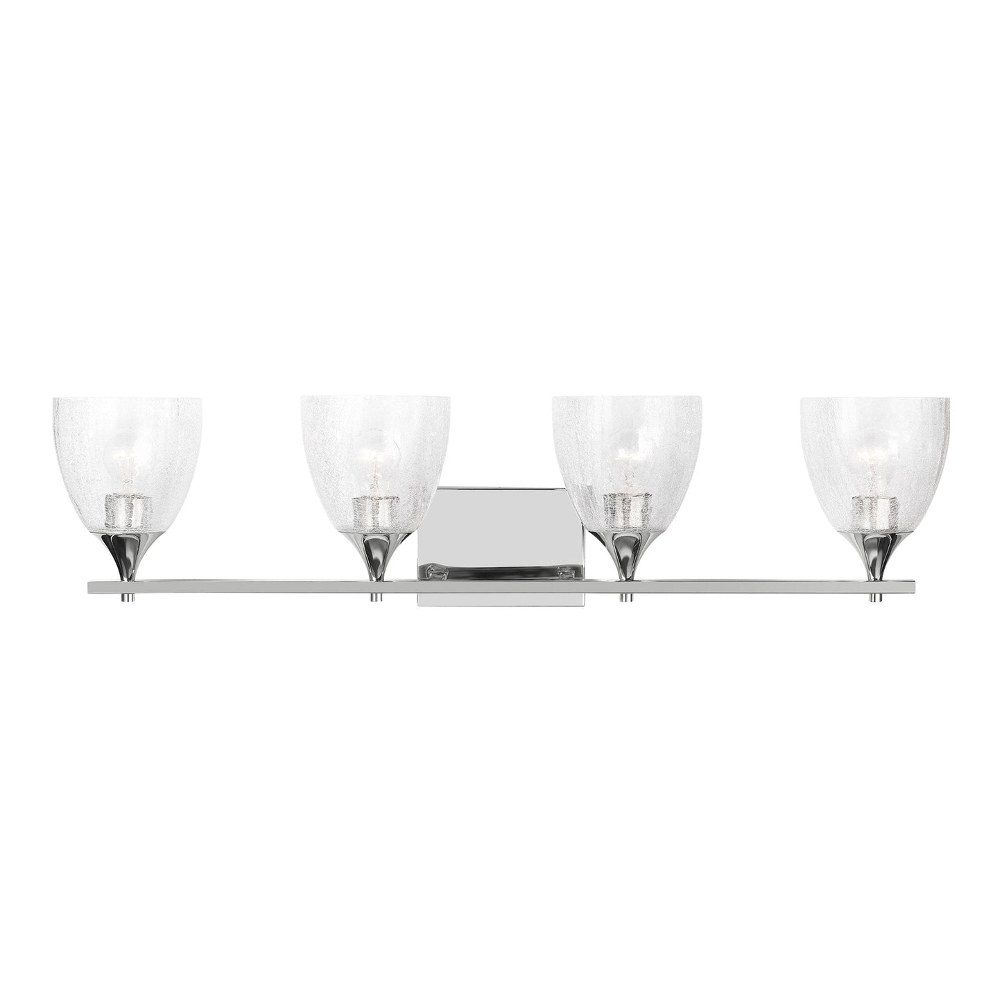 Toffino Bath Vanity Light in Chrome (4-Light/Clear Crackle Glass).