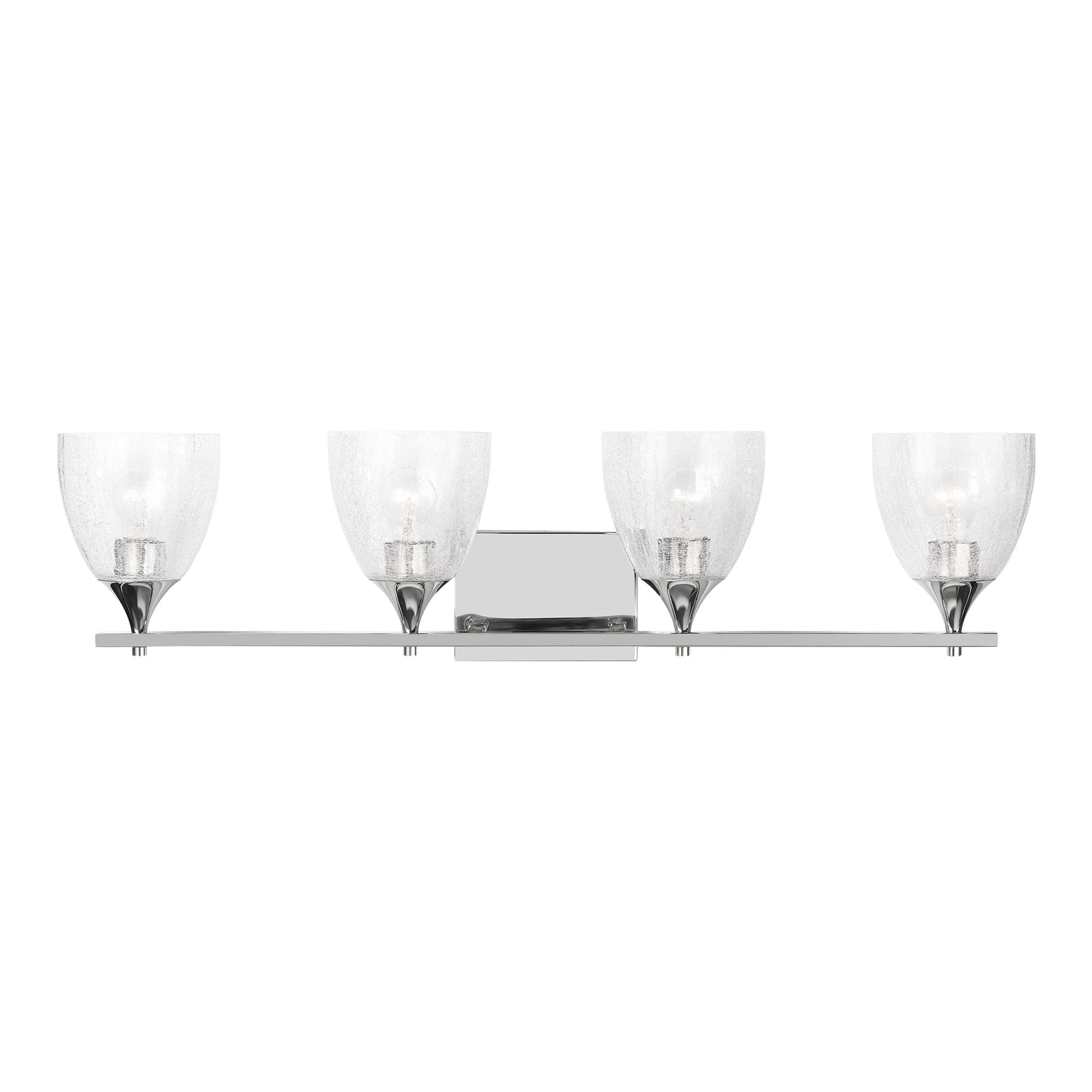 Toffino Bath Vanity Light in Chrome (4-Light/Clear Crackle Glass).