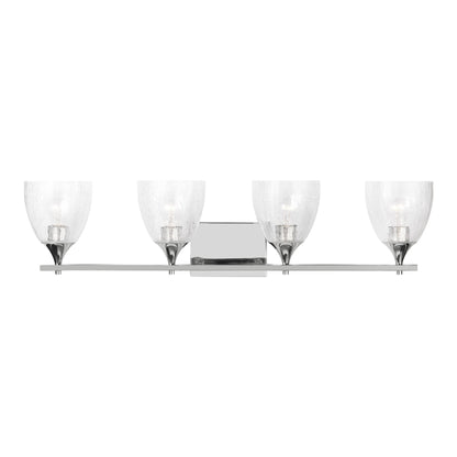 Toffino Bath Vanity Light in Chrome (4-Light/Clear Crackle Glass).