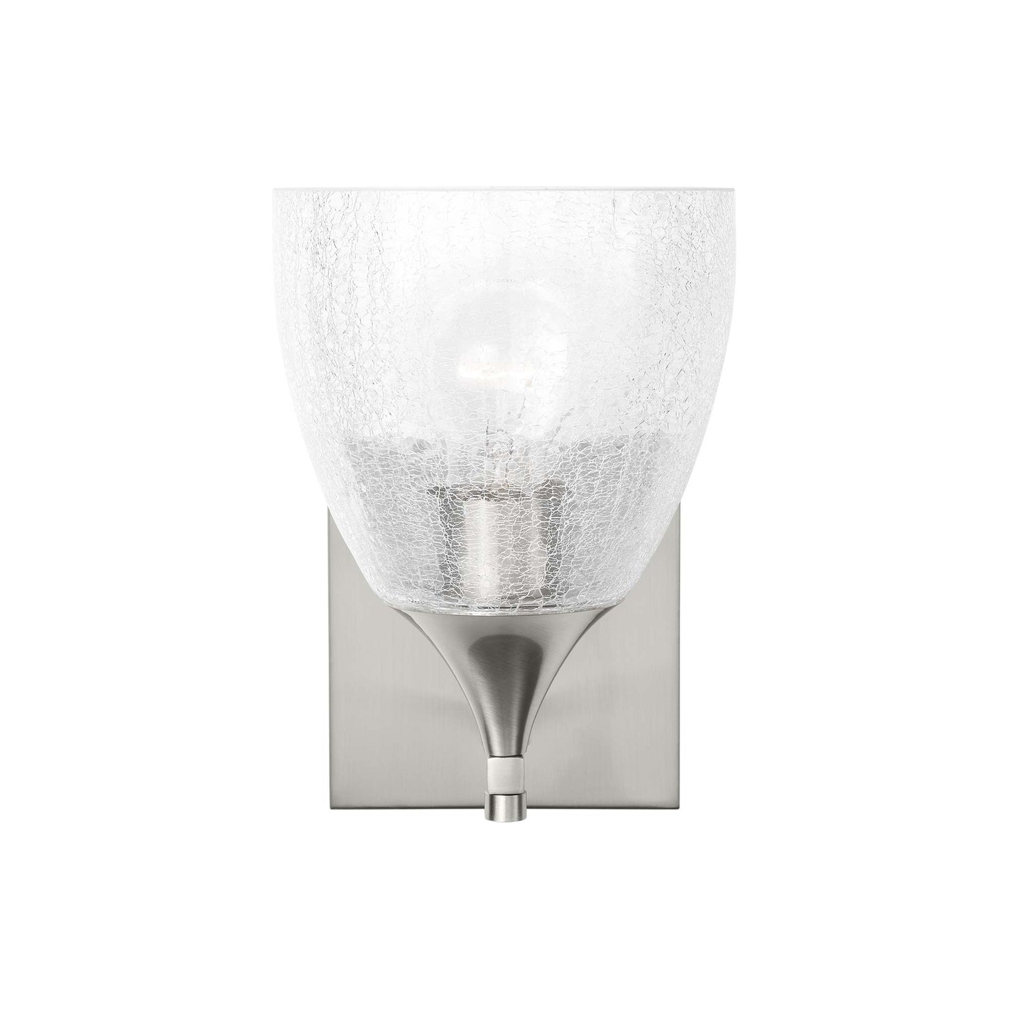 Toffino Bath Wall Light in Brushed Nickel (Clear Crackle Glass).