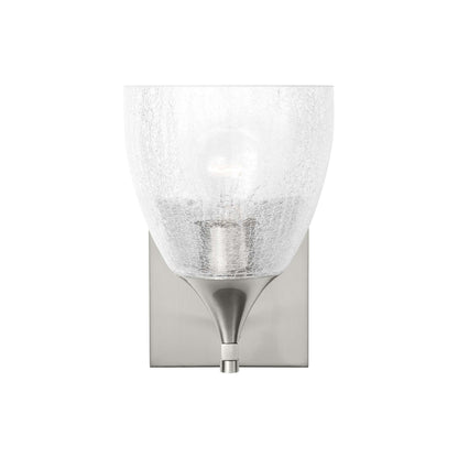 Toffino Bath Wall Light in Brushed Nickel (Clear Crackle Glass).