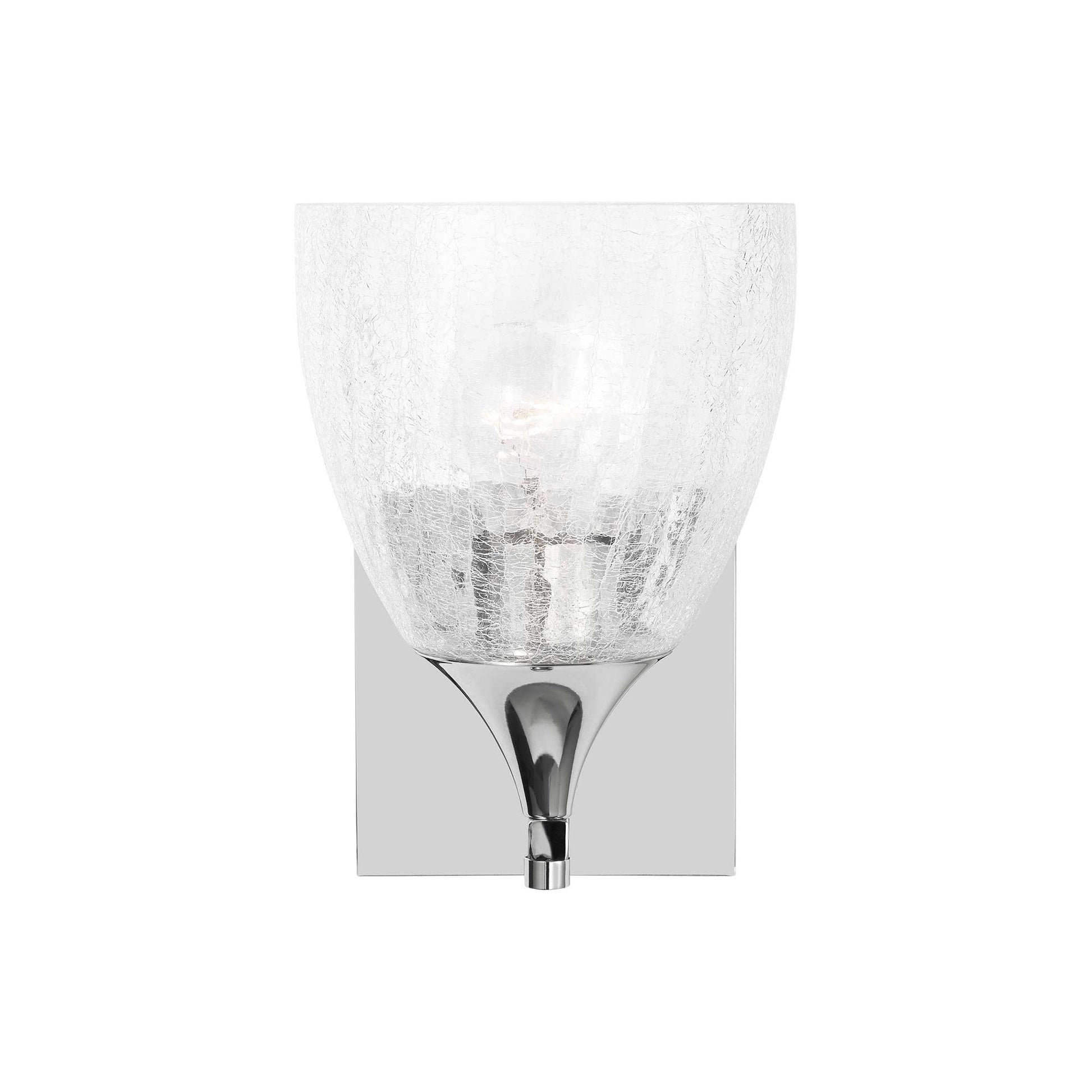 Toffino Bath Wall Light in Chrome (Clear Crackle Glass).