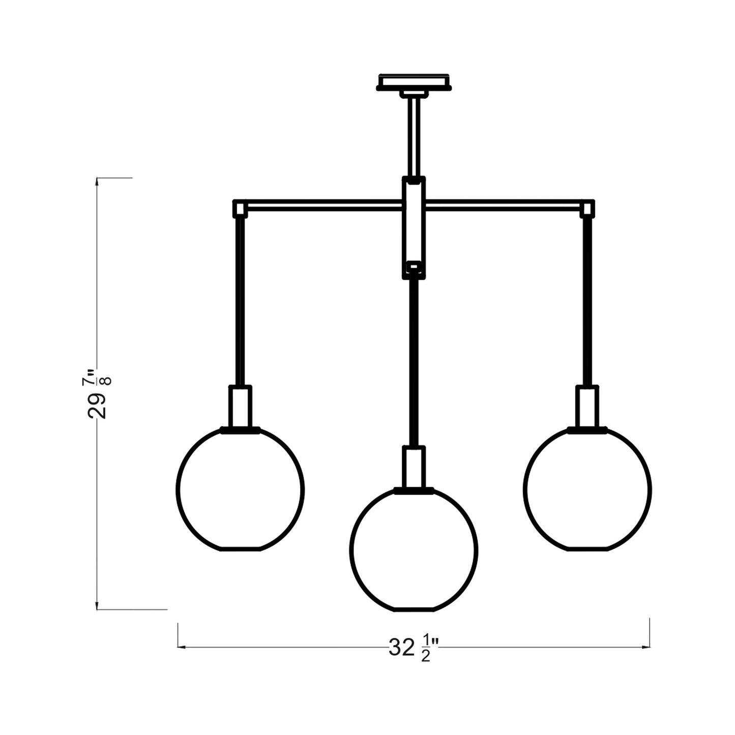 Torian Chandelier - line drawing.