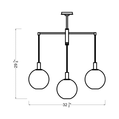 Torian Chandelier - line drawing.