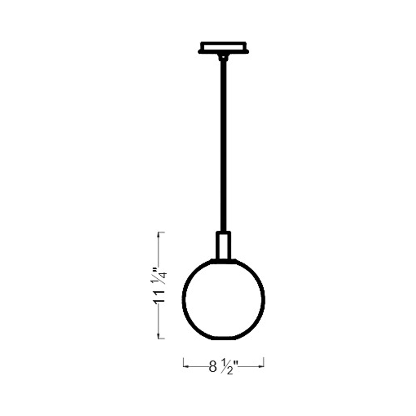 Torian Pendant Light - line drawing.
