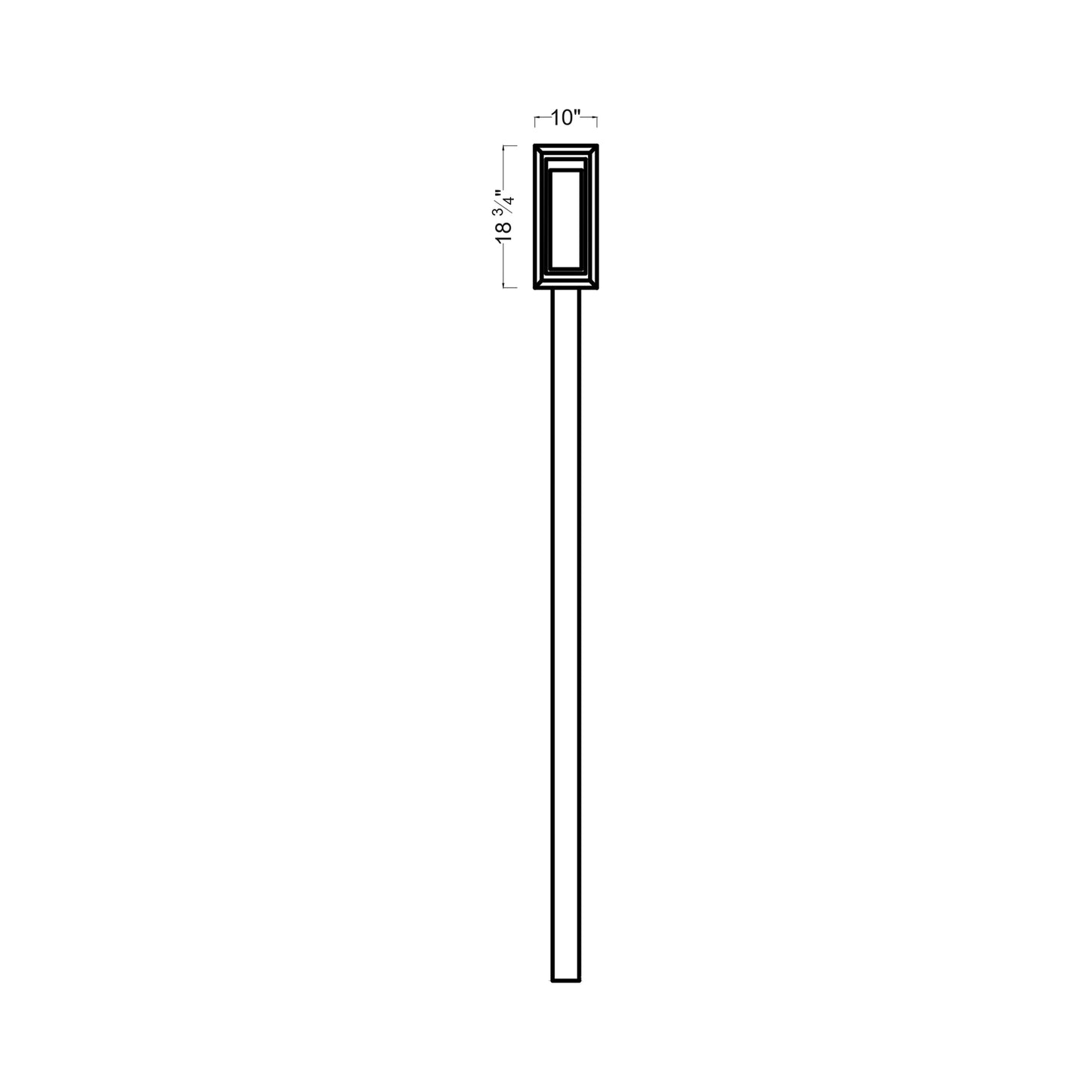 Urbandale Outdoor LED Post Light - line drawing.