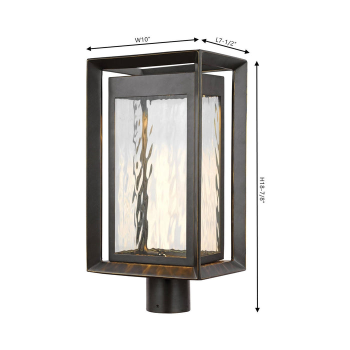 Urbandale Outdoor LED Post Light - line drawing.
