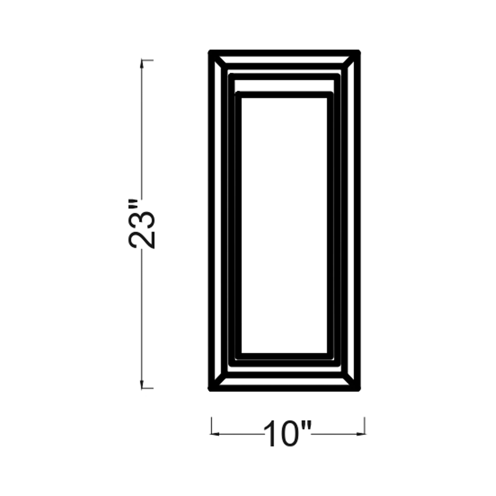 Urbandale Outdoor LED Wall Light - line drawing.
