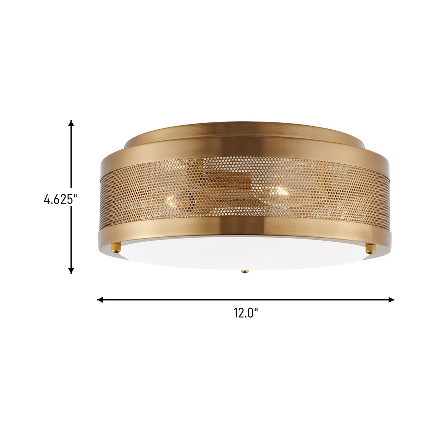 Vander Flush Mount Ceiling Light - line drawing.