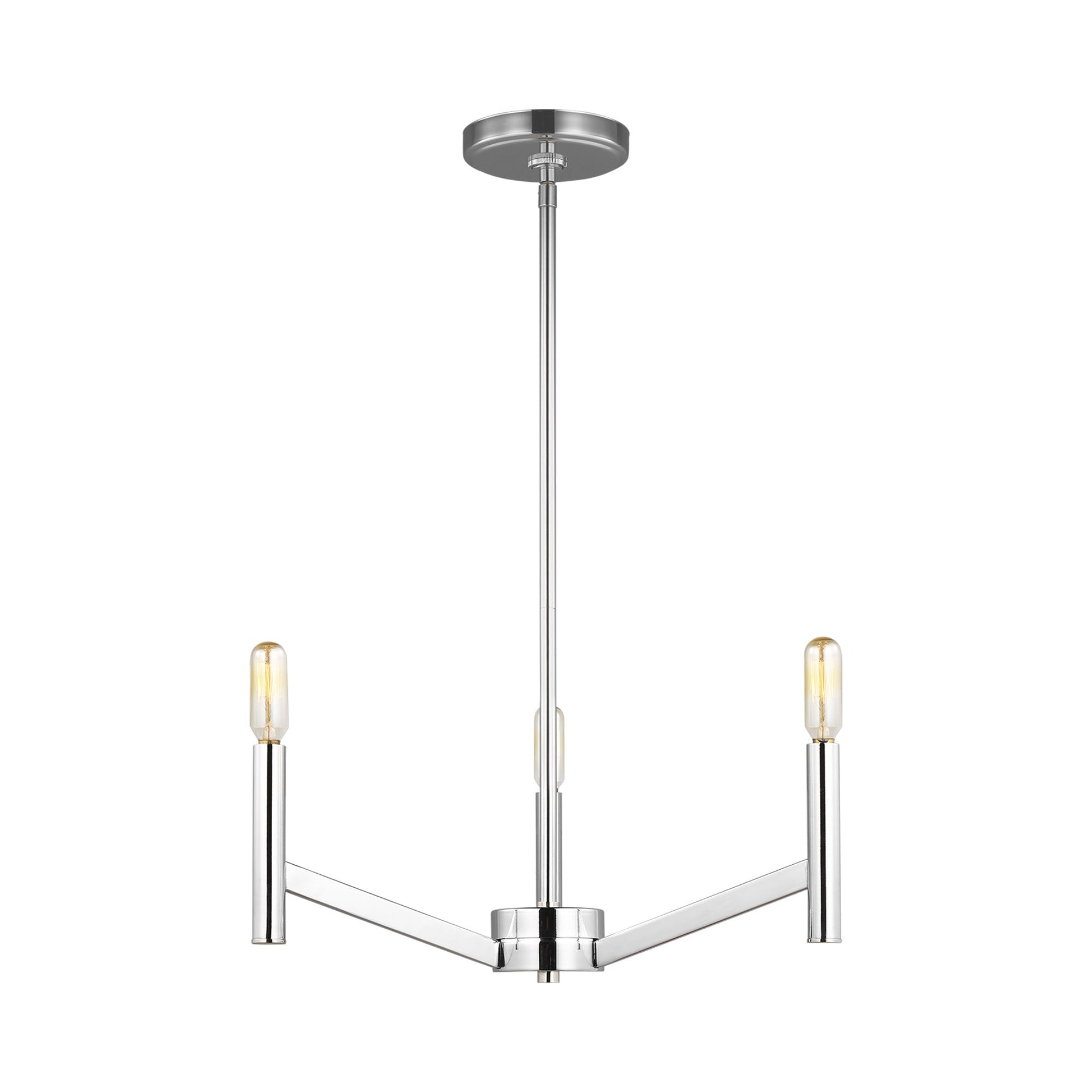 Vector Chandelier in Chrome (3-Light/LED Bulb).