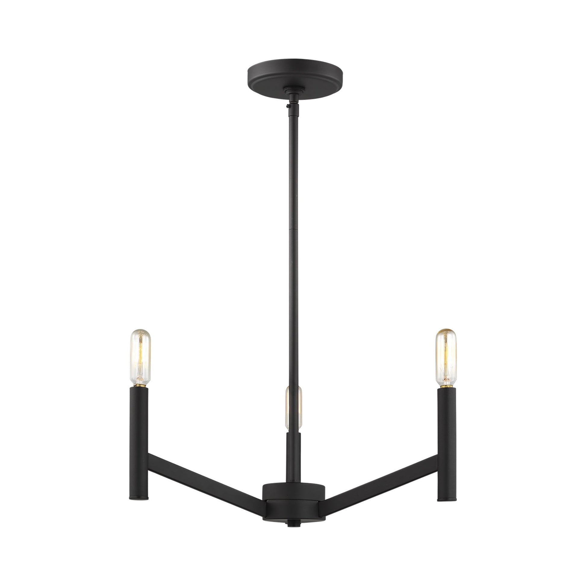 Vector Chandelier in Midnight Black (3-Light/LED Bulb).