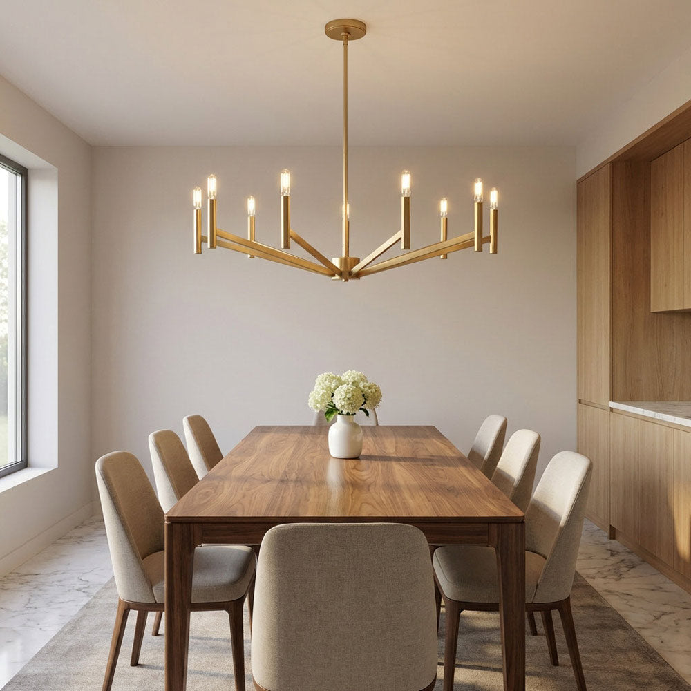 Vector Chandelier in dining room.