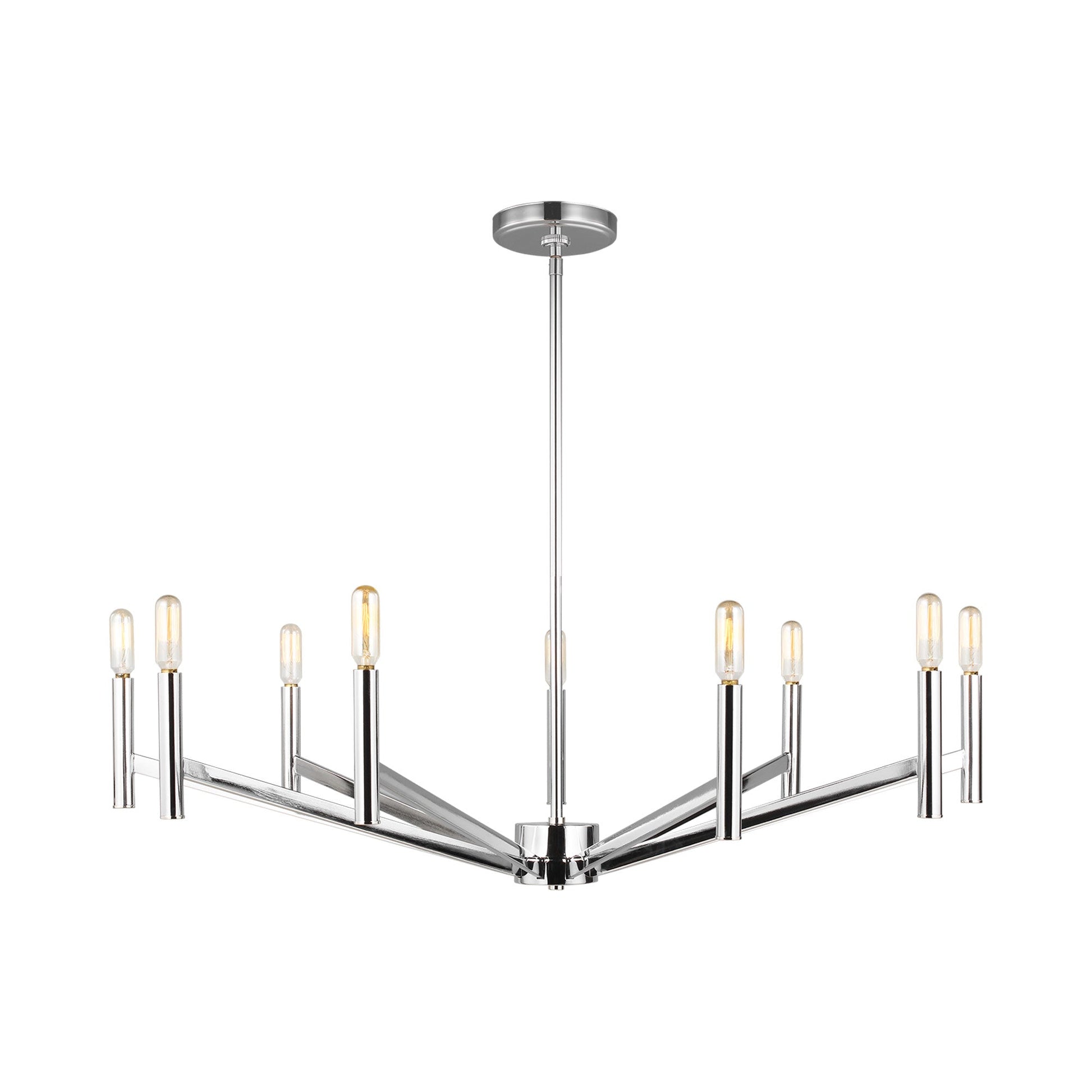 Vector Chandelier in Chrome (9-Light/LED Bulb).