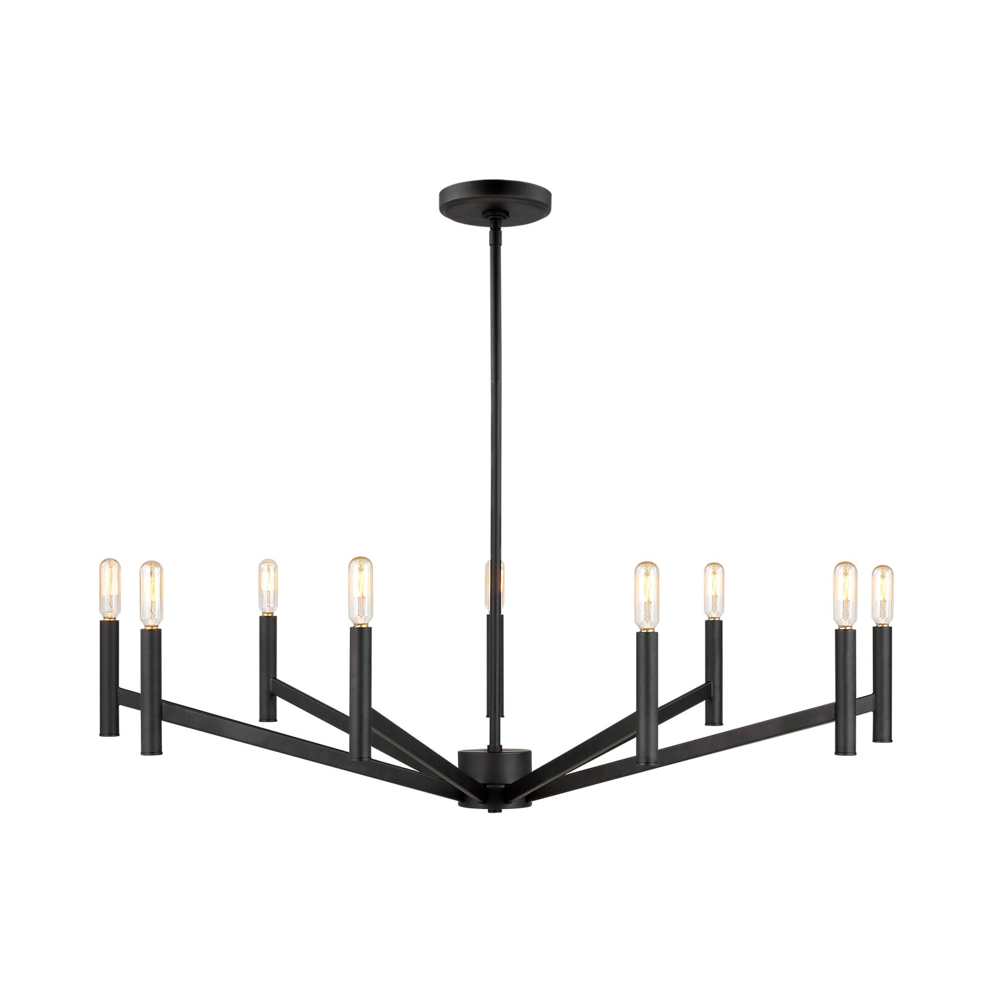 Vector Chandelier in Midnight Black (9-Light/LED Bulb).