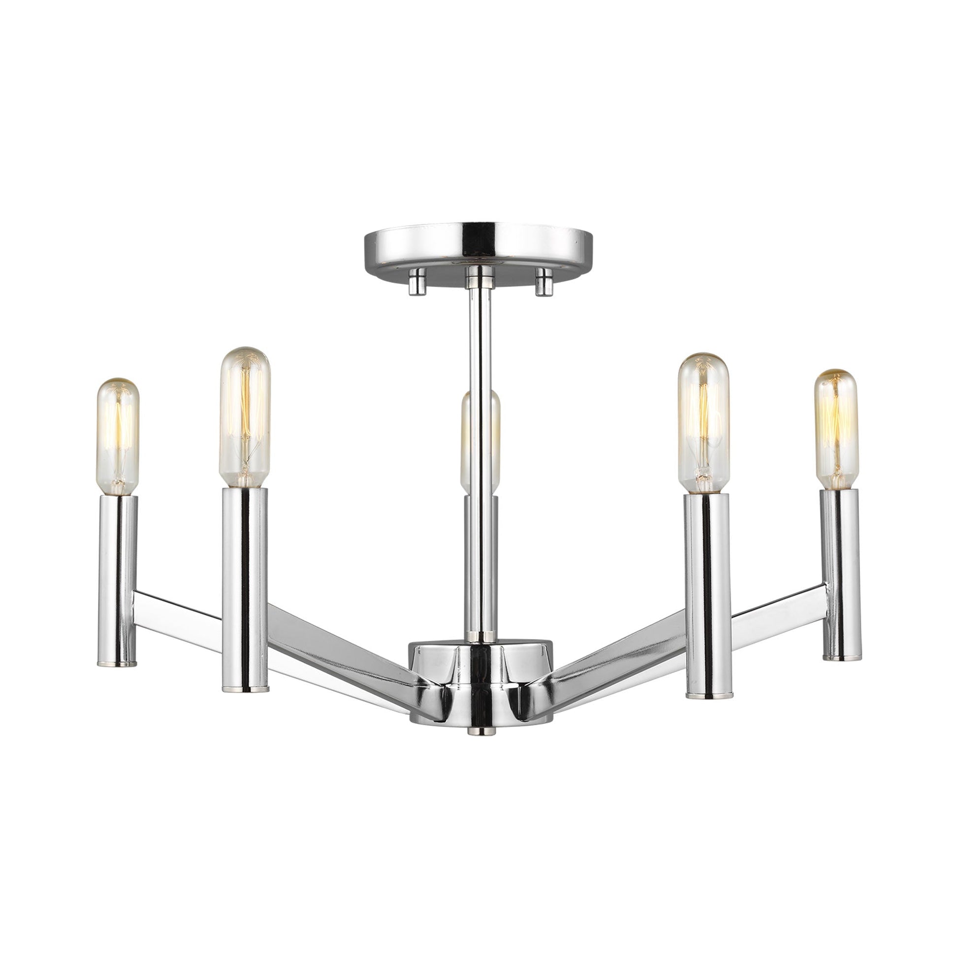 Vector Semi-Flush Mount Ceiling Light in Chrome.