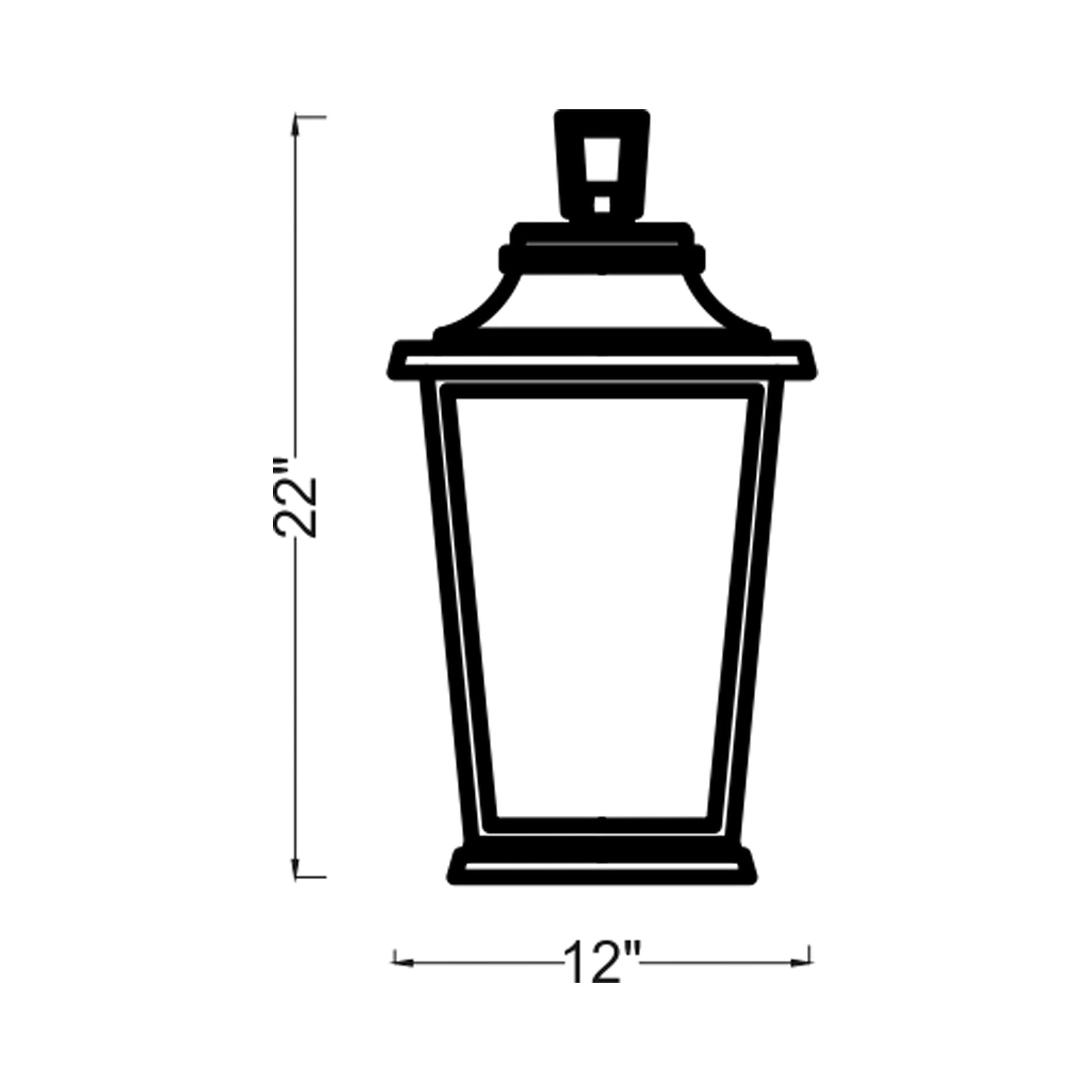 Warren Outdoor LED Pendant Light - line drawing.