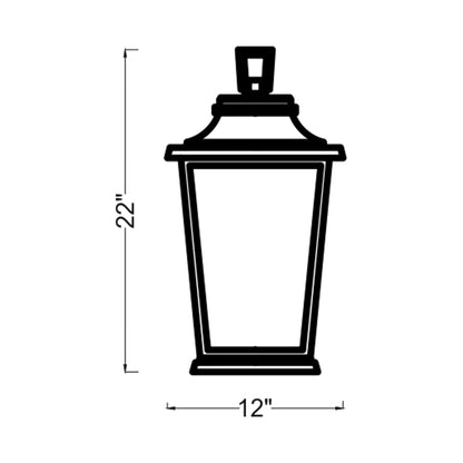 Warren Outdoor LED Pendant Light - line drawing.