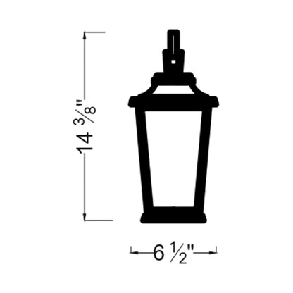 Warren Outdoor LED Wall Light - line drawing.