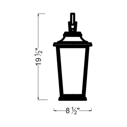 Warren Outdoor LED Wall Light - line drawing.