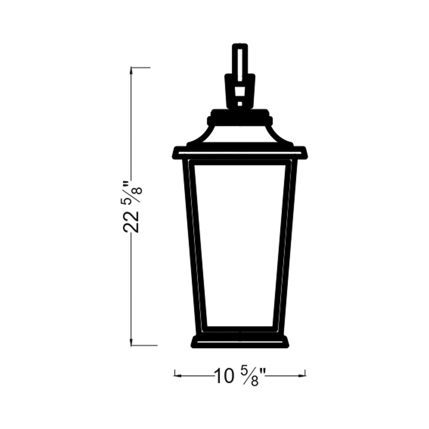 Warren Outdoor LED Wall Light - line drawing.