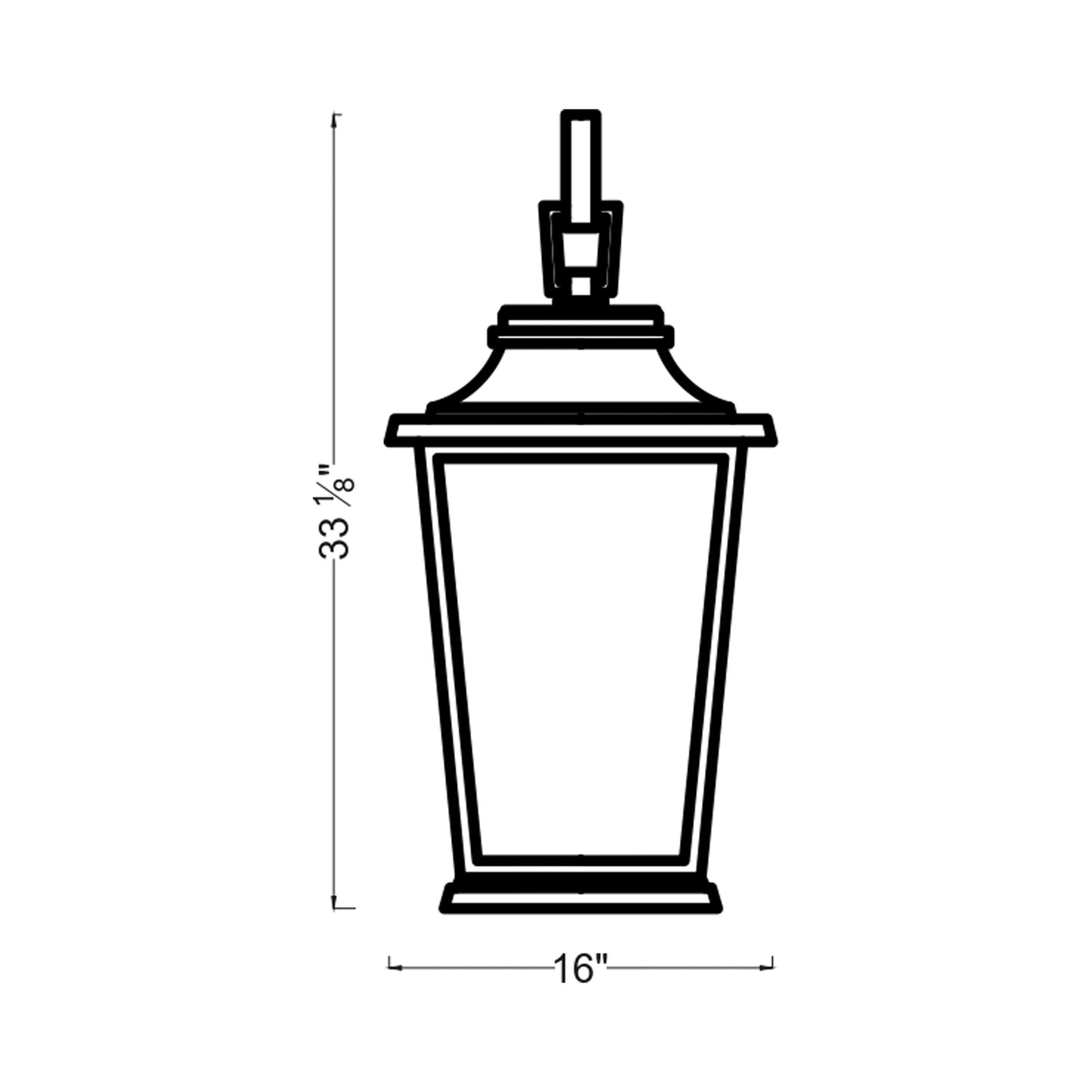 Warren Outdoor LED Wall Light - line drawing.