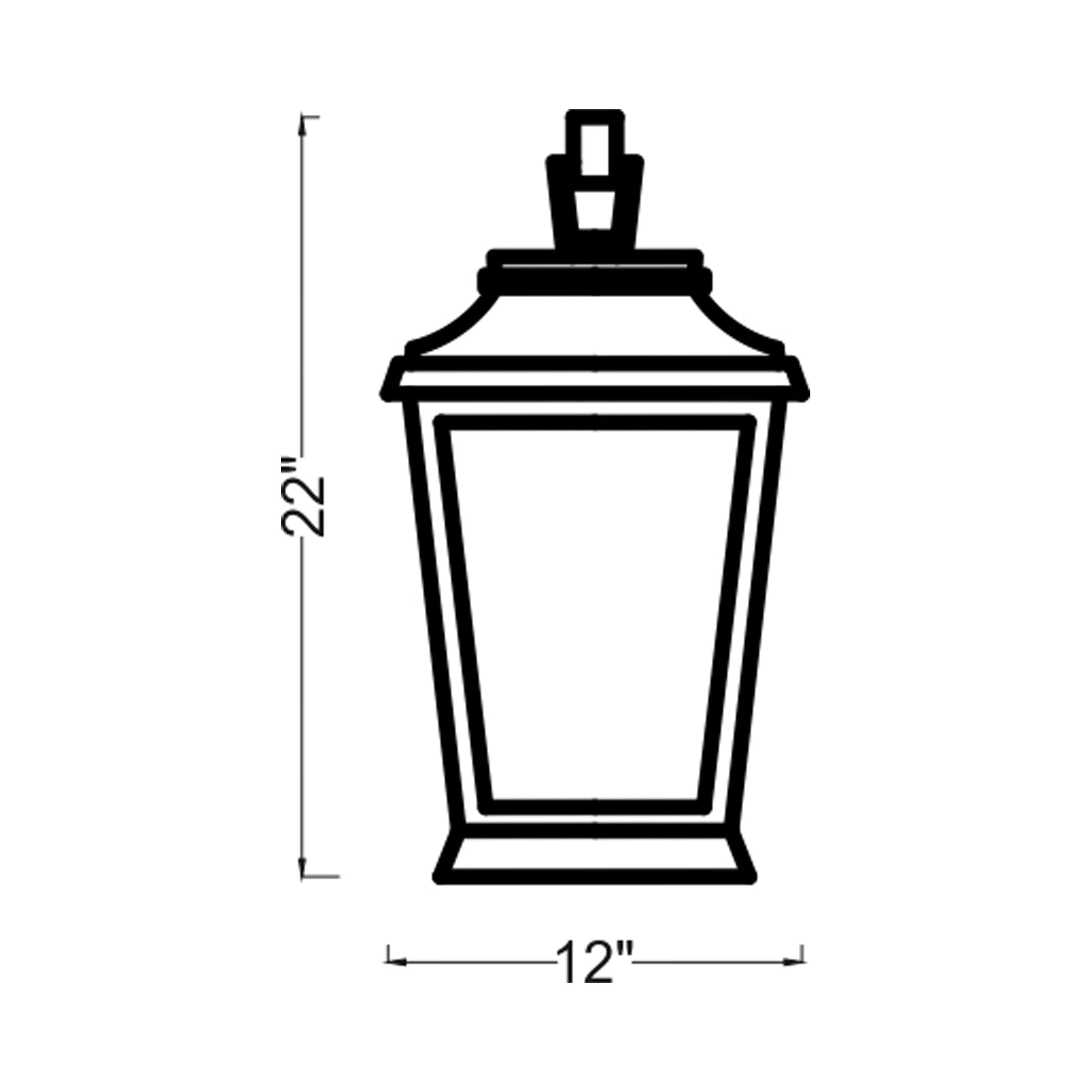 Warren Outdoor Pendant Light - line drawing.