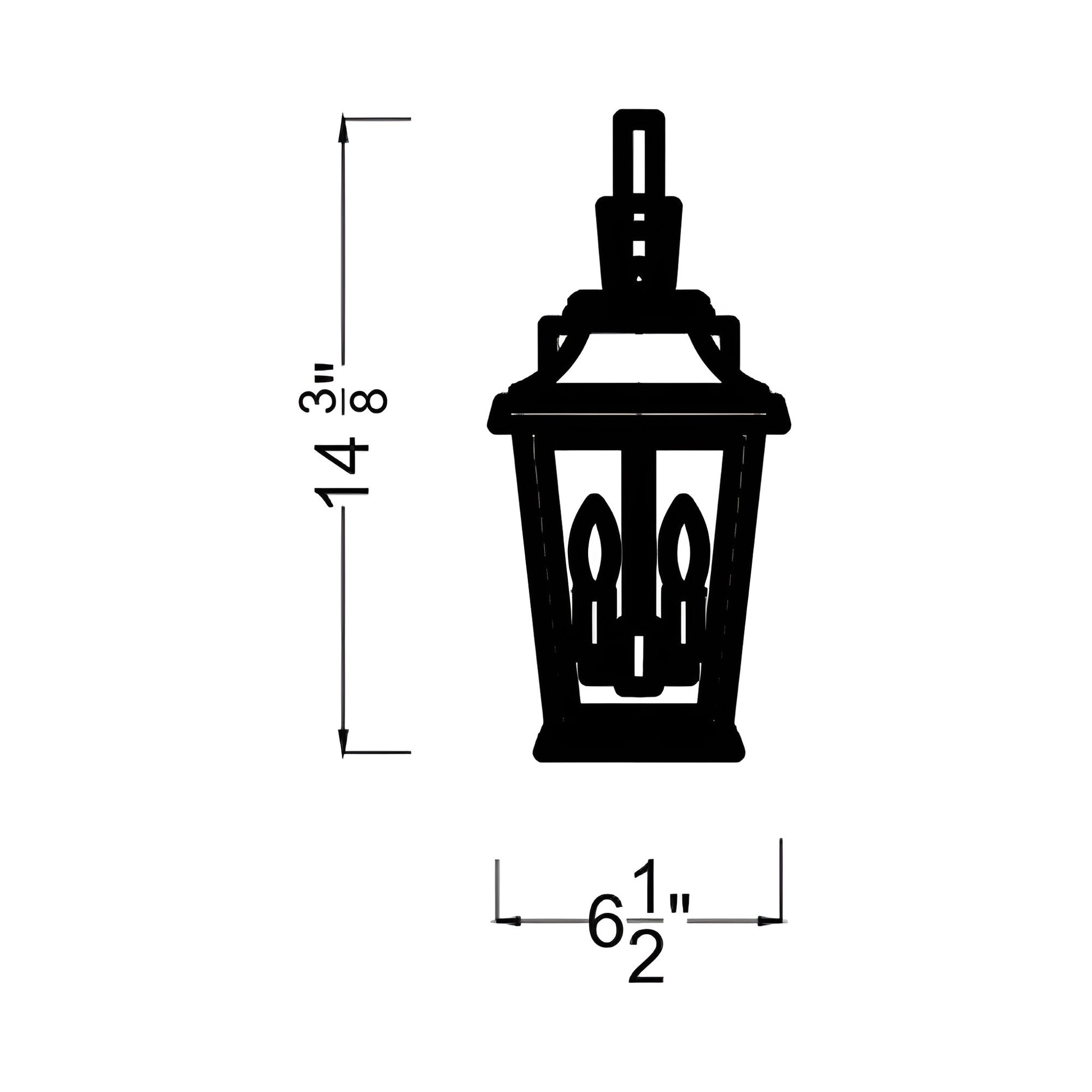 Warren Outdoor Wall Light - line drawing.