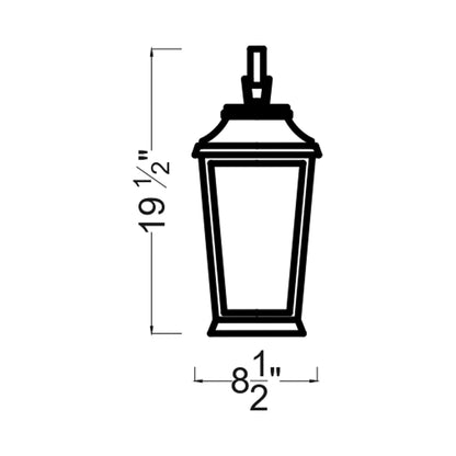 Warren Outdoor Wall Light - line drawing.