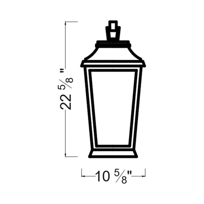 Warren Outdoor Wall Light - line drawing.
