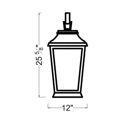 Warren Outdoor Wall Light - line drawing.