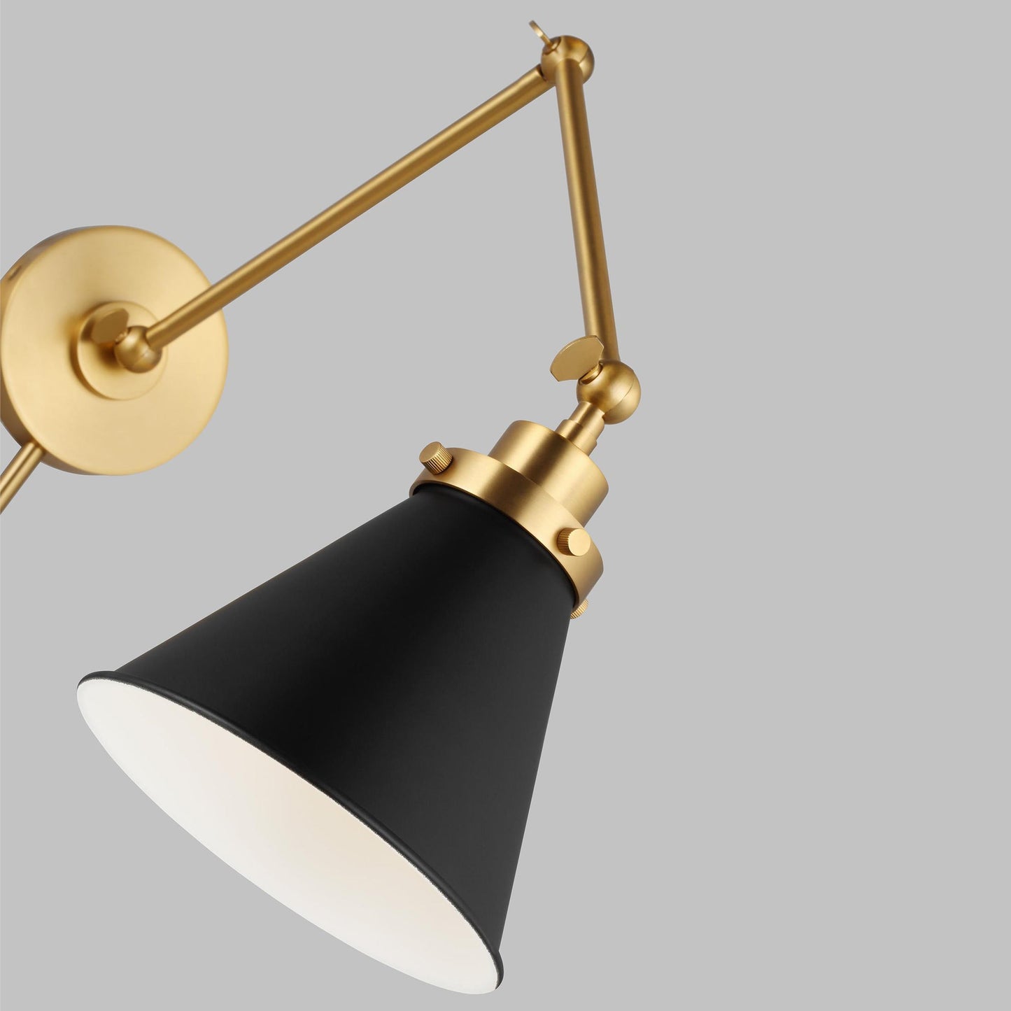 Wellfleet Adjustable Cone Wall Light in Detail.