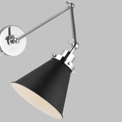 Wellfleet Adjustable Cone Wall Light in Detail.